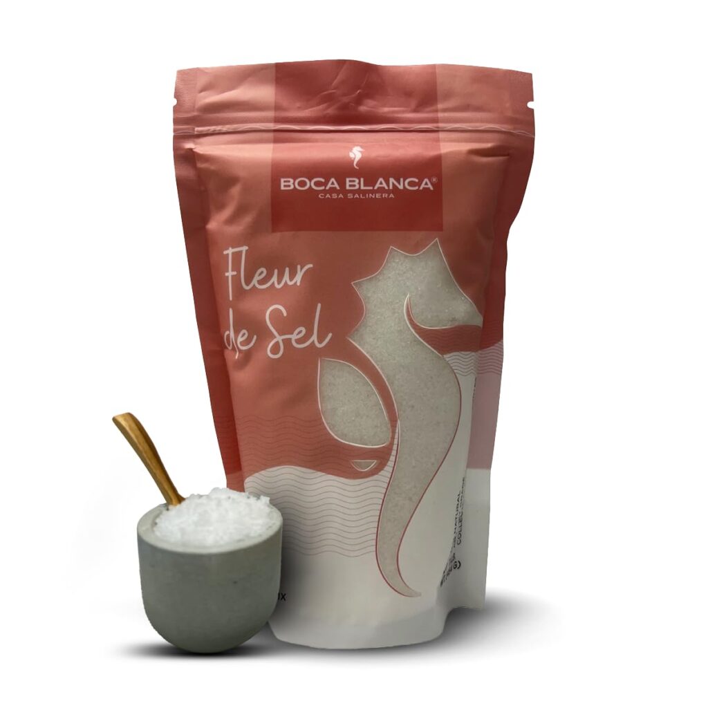 “Fleur de Sel finishing salt — delicate French sea salt crystals used for soulful, elevated dishes.”